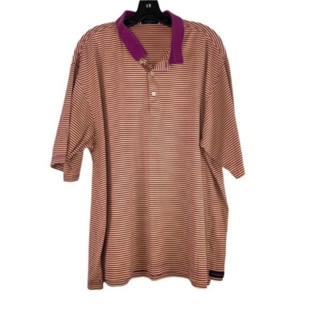 Peter Millar Short Sleeve Polo Striped Martini Up Shirt